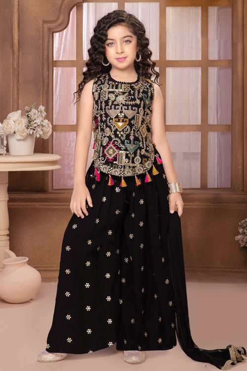 Black Beautiful Palazzo Suit Dress For Girls