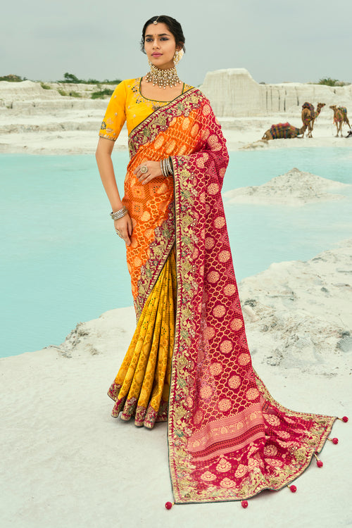 Multi Colour Pure Georgette Fancy Classic Saree
