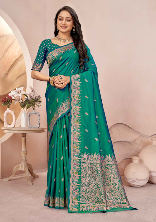 Green Zari Woven Silk Saree