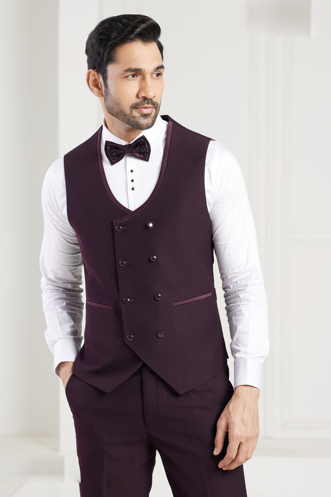 Wine Imported Wear For Wedding Mens Suit