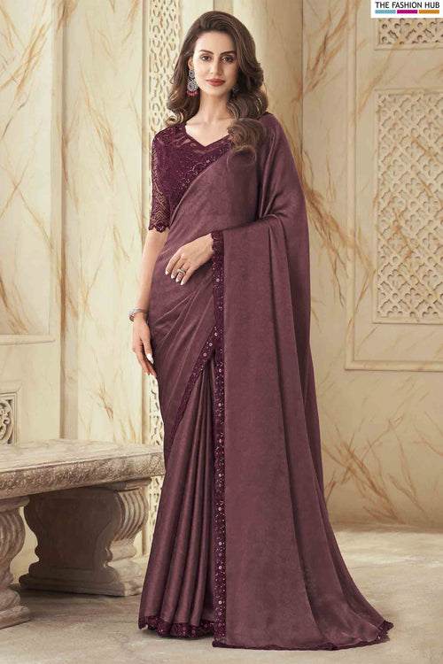 Burgundy Volcano Silk Saree