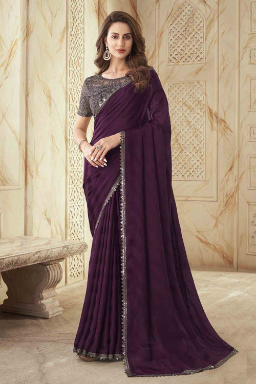 Boysenberry Colour Silk Pattern Saree