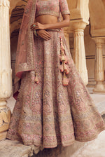 Light Pink Bridal Lehenga With Sequins Embroidery
