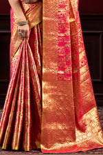 Royal Pink & Gold Banarasi Paper Tissue Silk Saree