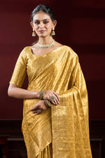 Royal Golden Banarasi Paper Tissue Silk Saree