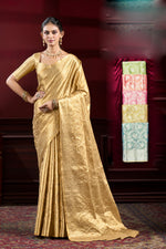 Royal Golden Banarasi Paper Tissue Silk Saree