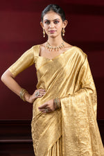 Royal Golden Banarasi Paper Tissue Silk Saree