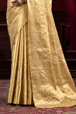 Royal Golden Banarasi Paper Tissue Silk Saree
