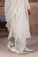 Off-White Silk Heavy Embroidered Sherwani Set For Men