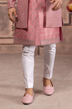 Light Pink Embroidered Jacket Style Indowestern Set