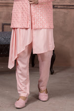 Light Pink Shaded Color Men Indowestern In Art Silk Fabric For Men