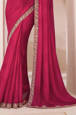 Red Cherry Silk Pattern Saree With Chiffon Silk Blouse