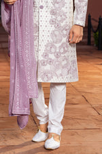 Cream Color Traditional Wear Designer Groom Wear Sherwani For Men