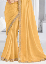 Golden Yellow Embroidered Saree With Blouse