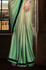 Pista Green Ready-Pleated Saree with Lycra