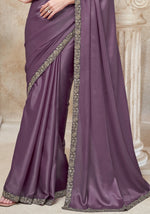Lavender Organza Trendy Saree with Embroidered and Sequins Work