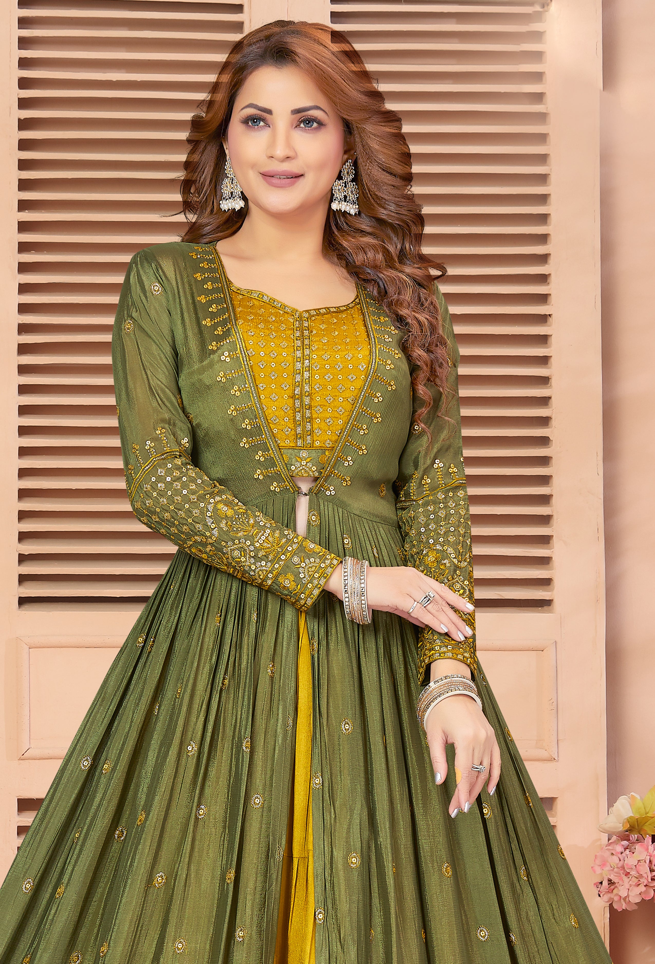 Fancy Georgette Embroidery and Diamond Work Anarkali Suit | Georgette dress,  Dress materials, Dress indian style