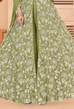 Sea Green Georgette Palazzo Style Anarkali Suit
