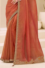 Brown Dual Shade Silk Saree with Brocade Blouse