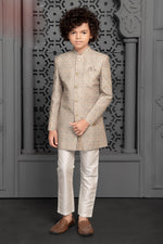 Off-White Festive Wear Semi-Indowestern For Boys