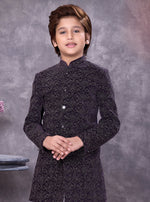 Black silk indowestern for receptions