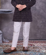 Black silk indowestern for receptions