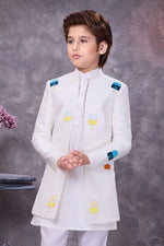 Cream Thread Embroidered Indowestern Set For Wedding