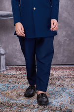 Blue jacquard ornate zardosi boys indowestern