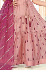 Peach Color Attractive Festive Gown For Girls