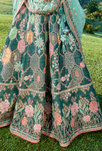 Peacock Blue Art Silk Designer Lehenga Choli