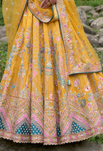 Yellow Color Chiffon Embroidered Lehenga Choli