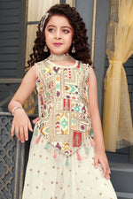 Off White Beautiful Palazzo Suit Dress For Girls