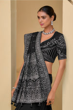 Black Embroidered Organza Saree