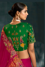Pink Zari Work Heavy Border Silk Saree