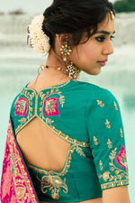 Fuchsia Woven Pure Georgette Jacquard Saree
