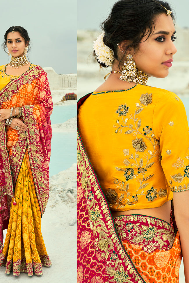 Multi Colour Pure Georgette Fancy Classic Saree