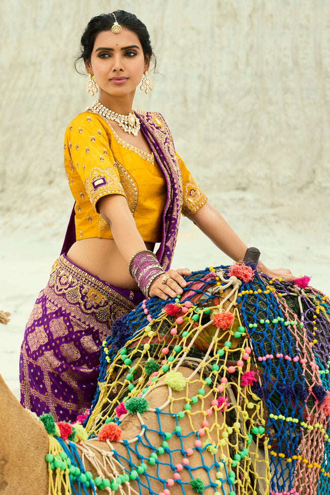 Purple Woven Pure Georgette Jacquard Saree