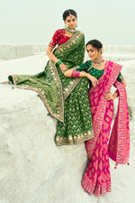 Rose Pink with Beads Work for Bridal Silk Trendy Saree