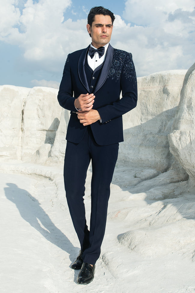 Teal Blue Reception Wear Imported Coat Mens Suit