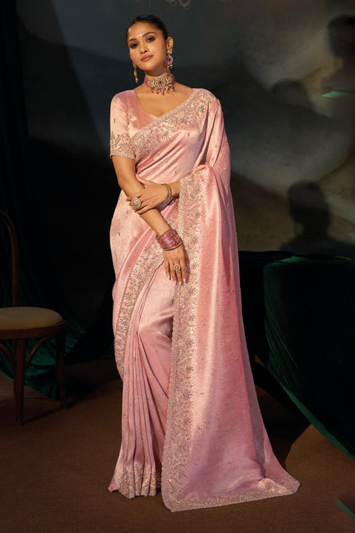 Pink Madhurai Silk Wedding Festive Saree