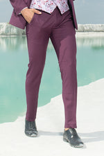 Wine 3-piece solid Imported  Mens Wear Suit For Wedding