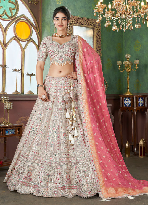 Multicolor Traditional Thread work Wedding Lehenga Choli