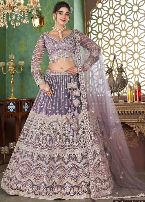 Light Purple Bridal Lehenga Choli