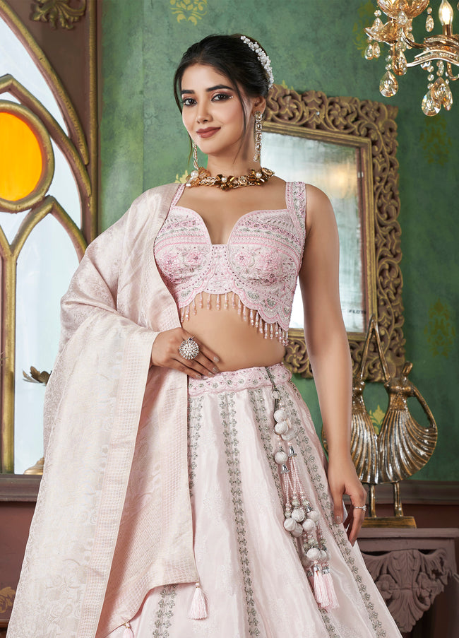 Soft Pink Bridal Lehenga Choli