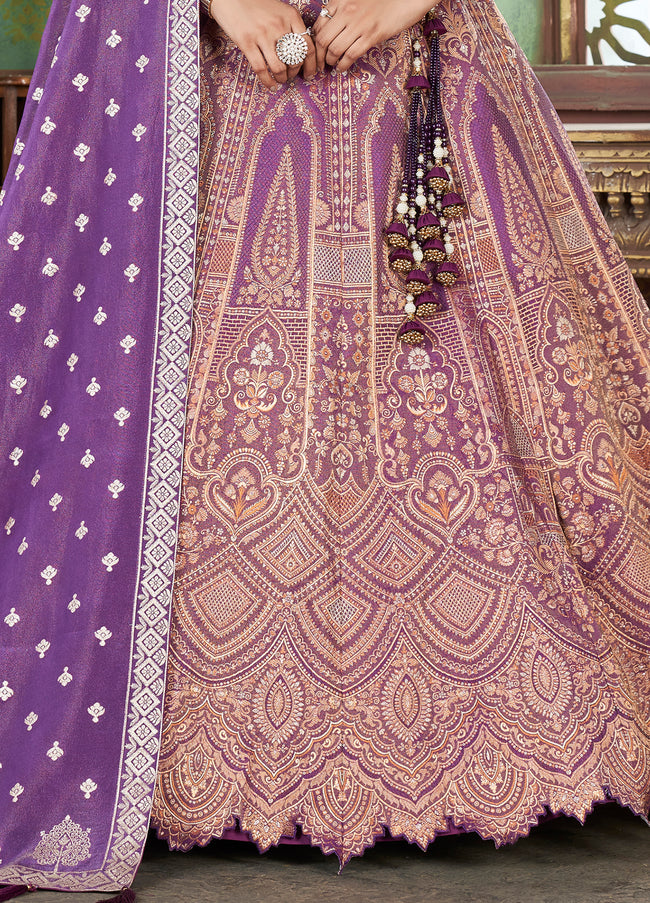 Dark Purple Bridal Lehenga Choli