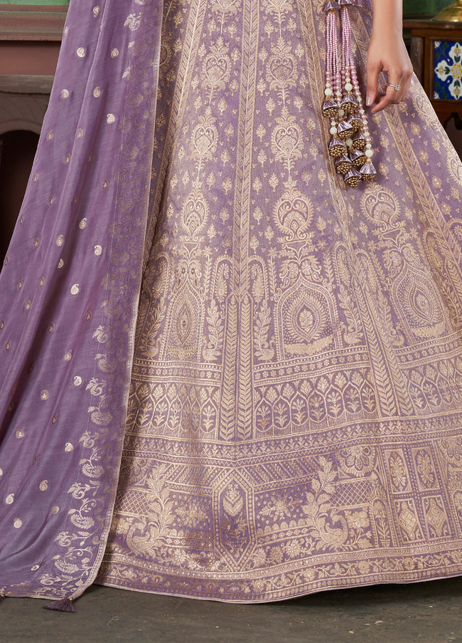 Lavender Bridal Lehenga Choli