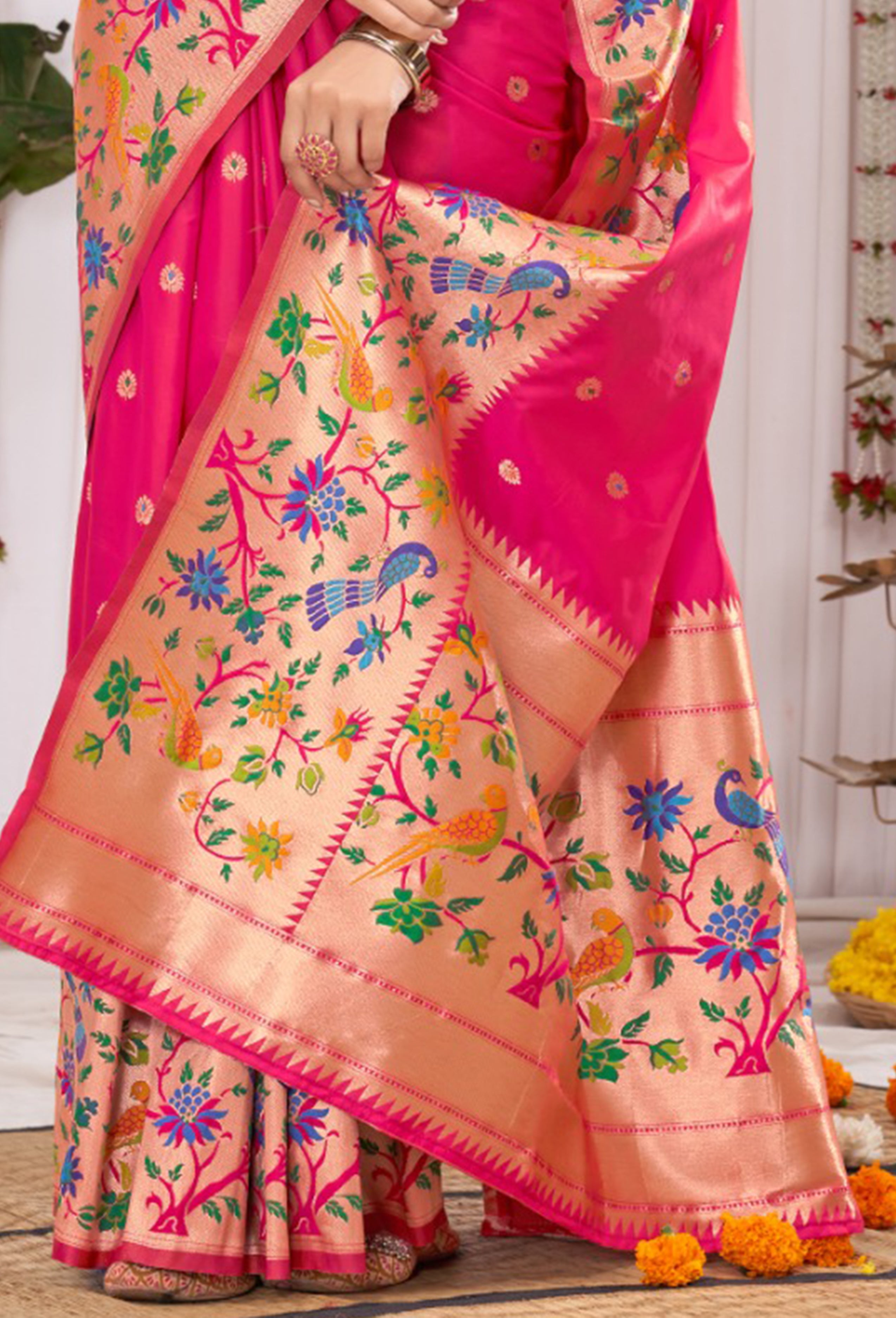Buy Fuschia Pink Banarasi Saree online-Karagiri – Karagiri Global