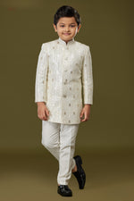 Cream embroidered work Indowestern for Boys