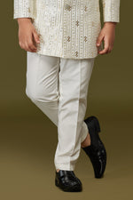 Cream embroidered work Indowestern for Boys