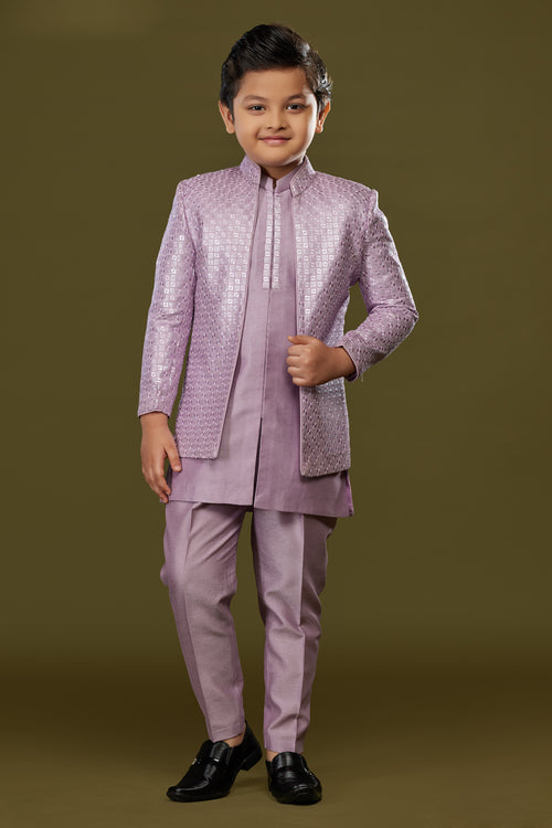Light Pink Jacke with embroidered work. Indowestern for Boys
